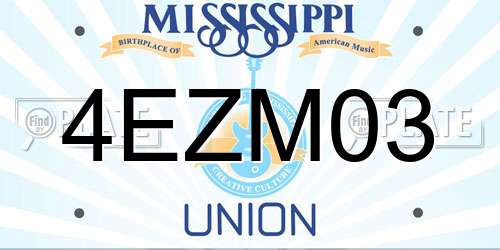 4EZM03 Mississippi License Plate