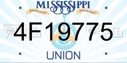 4F19775 Mississippi License Plate
