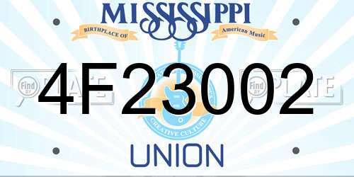 4F23002 Mississippi License Plate