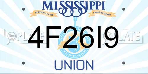 4F26I9 Mississippi License Plate
