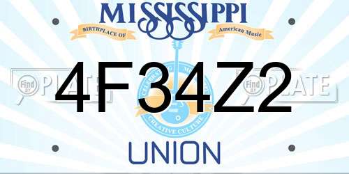 4F34Z2 Mississippi License Plate