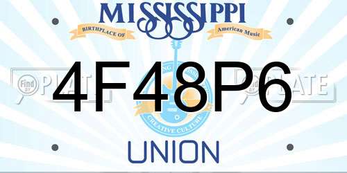 4F48P6 Mississippi License Plate