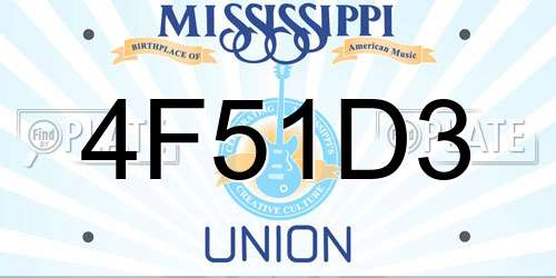 4F51D3 Mississippi License Plate