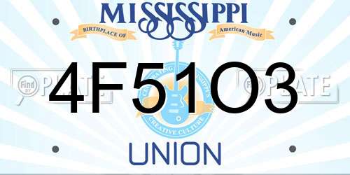 4F51O3 Mississippi License Plate