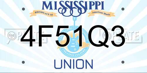 4F51Q3 Mississippi License Plate