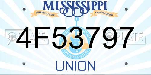 4F53797 Mississippi License Plate