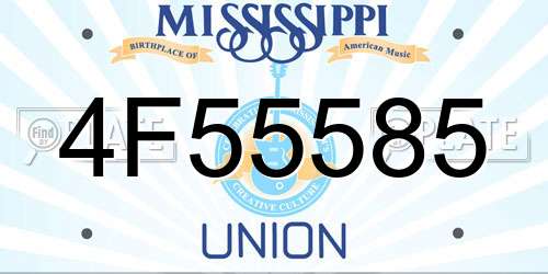 4F55585 Mississippi License Plate