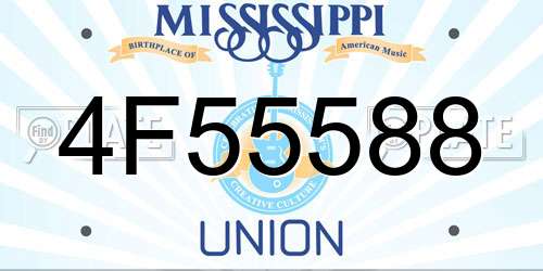 4F55588 Mississippi License Plate