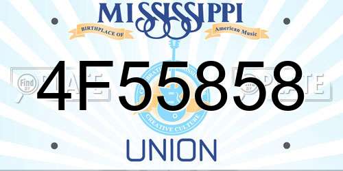 4F55858 Mississippi License Plate