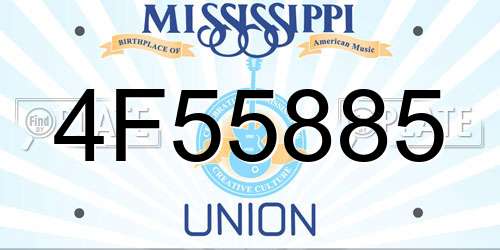 4F55885 Mississippi License Plate