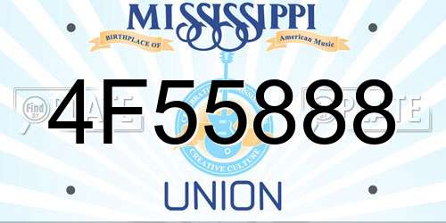 4F55888 Mississippi License Plate