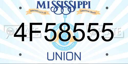 4F58555 Mississippi License Plate