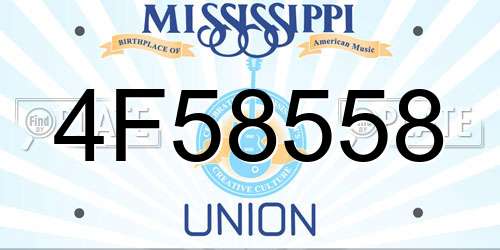 4F58558 Mississippi License Plate