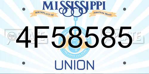 4F58585 Mississippi License Plate
