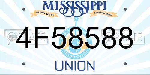 4F58588 Mississippi License Plate