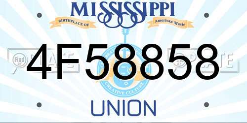 4F58858 Mississippi License Plate