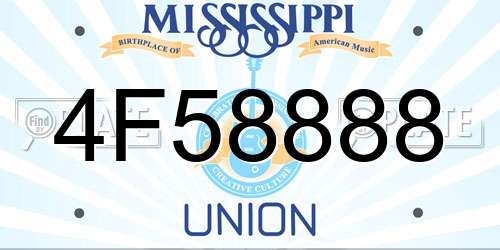 4F58888 Mississippi License Plate
