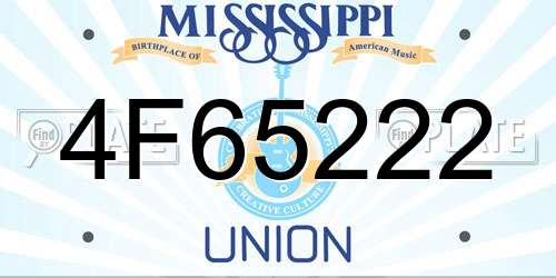 4F65222 Mississippi License Plate