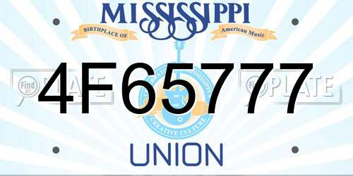 4F65777 Mississippi License Plate