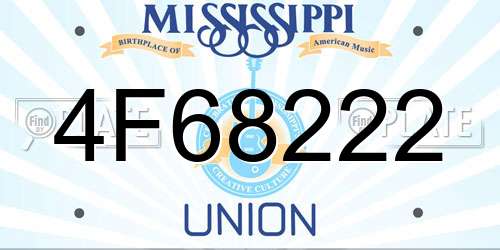 4F68222 Mississippi License Plate