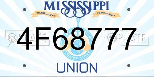 4F68777 Mississippi License Plate