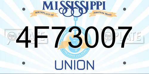 4F73007 Mississippi License Plate