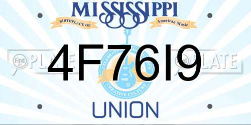 4F76I9 Mississippi License Plate