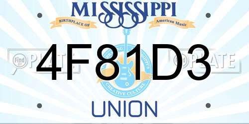 4F81D3 Mississippi License Plate