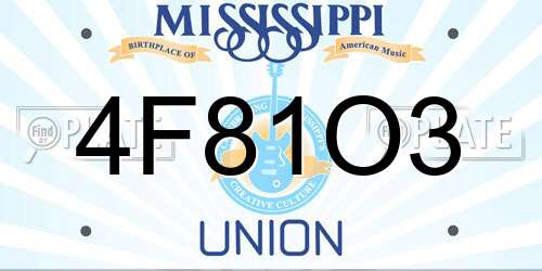 4F81O3 Mississippi License Plate