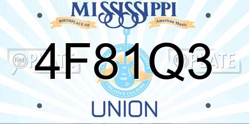 4F81Q3 Mississippi License Plate