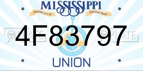 4F83797 Mississippi License Plate