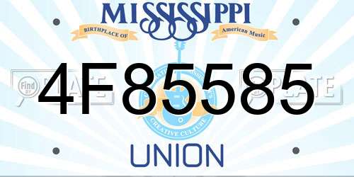 4F85585 Mississippi License Plate