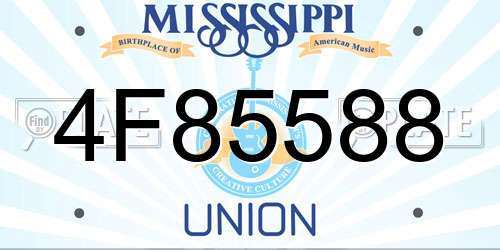 4F85588 Mississippi License Plate