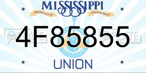 4F85855 Mississippi License Plate