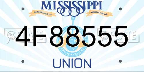 4F88555 Mississippi License Plate