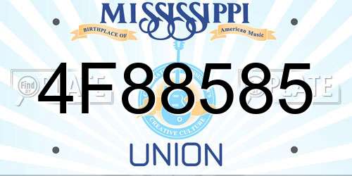 4F88585 Mississippi License Plate
