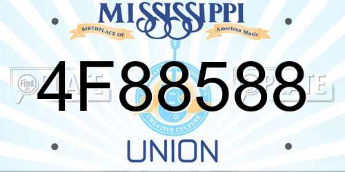 4F88588 Mississippi License Plate