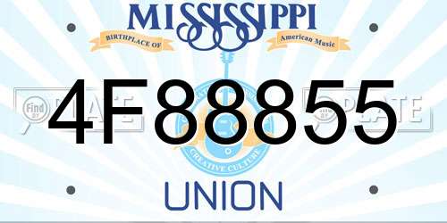 4F88855 Mississippi License Plate