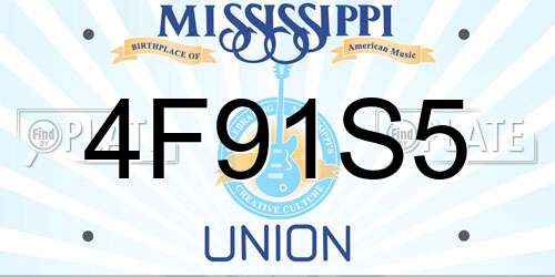 4F91S5 Mississippi License Plate