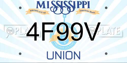 4F99V Mississippi License Plate