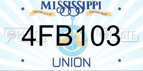 4FB103 Mississippi License Plate