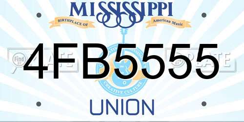 4FB5555 Mississippi License Plate