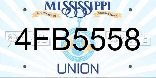 4FB5558 Mississippi License Plate