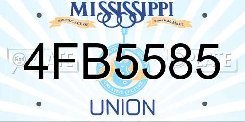 4FB5585 Mississippi License Plate