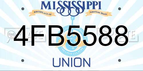 4FB5588 Mississippi License Plate