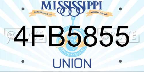 4FB5855 Mississippi License Plate