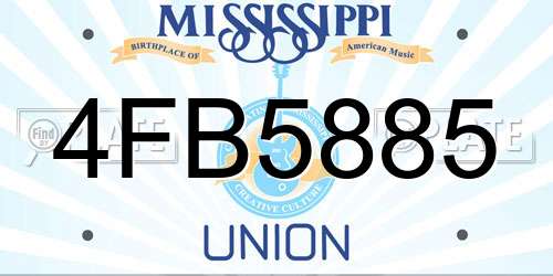 4FB5885 Mississippi License Plate