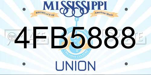 4FB5888 Mississippi License Plate