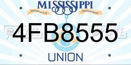 4FB8555 Mississippi License Plate