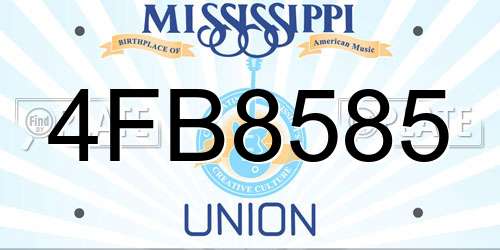 4FB8585 Mississippi License Plate